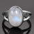 Natural Moonstone Silver Ring