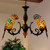 Tiffany-Style Parrot Glass Chandelier