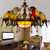 Tiffany-Style Parrot Glass Chandelier