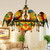 Tiffany-Style Parrot Glass Chandelier