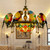 Tiffany-Style Parrot Glass Chandelier