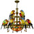 Tiffany-Style Parrot Glass Chandelier