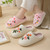 Girl's Winter Plush Slippers – Floral Embroidered Home Shoes