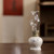 Chinese Style Ceramic Butter Lamp – Retro Candle Holder with Glass Cover