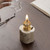 Chinese Style Ceramic Butter Lamp – Retro Candle Holder with Glass Cover