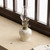 Chinese Style Ceramic Butter Lamp – Retro Candle Holder with Glass Cover