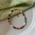 Rainbow Stone & Pearl Beaded Bracelet – Handmade