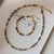 Rainbow Stone & Pearl Beaded Bracelet – Handmade