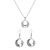 Boho Silver Necklace & Earrings Set – Carved Round Pendant
