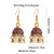 Ethnic Gold Jhumka Tassel Earrings – Pink Zircon