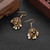 Ethnic Gold Jhumka Tassel Earrings – Pink Zircon