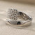 Vintage Silver Adjustable Carved Ring