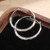 Vintage Ethnic Silver Round Carved Hoop Earrings