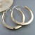 Two-Tone Carved Circle Hoop Earrings
