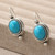 Vintage Turquoise Oval Dangle Earrings