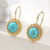 Elegant Round Carved Turquoise Earrings for Women