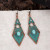 Premium Red Stone Carved Metal Earrings for Boho Fashion