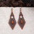 Premium Red Stone Carved Metal Earrings for Boho Fashion