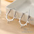 Vintage Ethnic Silver Geometric Semicircle Dangle Earrings