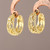 Huitan Elegant Hollow Hoop Earrings with CZ Inlay