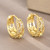 Huitan Elegant Hollow Hoop Earrings with CZ Inlay