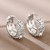 Huitan Elegant Hollow Hoop Earrings with CZ Inlay