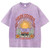 Acid Wash Oversized Women’s T-Shirt – Sun Graphic Casual Tee