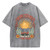 Acid Wash Oversized Women’s T-Shirt – Sun Graphic Casual Tee