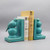 Ceramic Elephant Bookends – Decorative Bookshelf Organizer