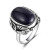 Natural Stone Statement Ring – Retro Silver Adjustable Ring