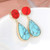 Ethnic Gold Turquoise Droplet Earrings