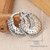 Silver Carved Hoop Earrings