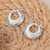 Silver Carved Hoop Earrings