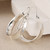 Vintage Classic Silver Glossy Hoop Earrings
