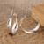 Vintage Classic Silver Glossy Hoop Earrings