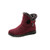 Women Snow Round Toe Flat with Winter Fur Ankle Boots
