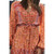 Vintage Boho Orange Floral Mini Dress