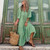 Boho Loose Geometry Printed Puff Sleeve Long Dress