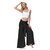 Green Boho Lace Up Bow Pleated Cotton Trouser