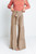 Boho Solid Lace Up Bow Pleated Cotton Wide Leg Pants