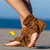 Retro Women Fringe Flower Sandals