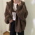 Oversize Knitted Cardigan Hooded Twist Crochet Sweater