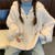 Oversize Knitted Cardigan Hooded Twist Crochet Sweater