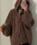 Oversize Knitted Cardigan Hooded Twist Crochet Sweater