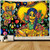 Day of the Dead Mexican Carnival Sugar Skull Tapestry