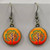 Tree of Life Glass Silver Plated Hook Earrings