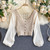 Retro Knitted Puff Long-Sleeved Tops