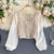 Retro Knitted Puff Long-Sleeved Tops
