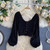 Retro Knitted Puff Long-Sleeved Tops