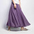 Vintage Boho Elastic Waist Pleated Cotton Linen Long Skirt